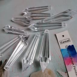 Camal 10Pcs 56mm Clear Pointed Drop Acrylic Bead Pendant Hanging Chandelier Parts Home Curtain Wedding Party Craft Decor