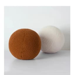 Bubble Kiss Plush Round Wool Cushion Nordic Ball Shaped Solid Color Stuffed Soft Pillow for Sofa Office Waist Rest Throw Pillow