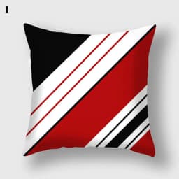 Home Decor Black Red Pillowcase Geometric Pattern Living Room Sofa Cushion Covers Car