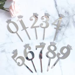 Happy Birthday Cake Topper Wedding Decorations Acrylic Cake Topper Gold Silver Numbers 10 16 18 20 30 Cake Decoration Tools