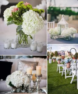 10 PACKS Silk Hydrangea Flowers Artificial Flowers Heads Full Hydrangea with Stems for Wedding Home Party Shop Baby Shower Decor