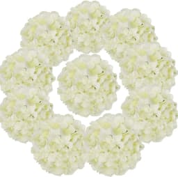 10 PACKS Silk Hydrangea Flowers Artificial Flowers Heads Full Hydrangea with Stems for Wedding Home Party Shop Baby Shower Decor