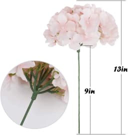 10 PACKS Silk Hydrangea Flowers Artificial Flowers Heads Full Hydrangea with Stems for Wedding Home Party Shop Baby Shower Decor