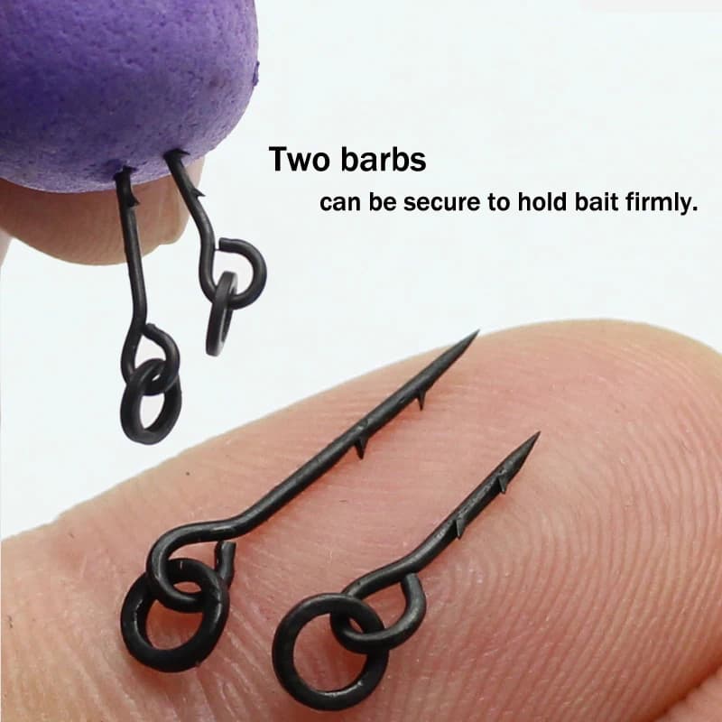 20PCS Metal Bait Spike Carp Fishing Accessories Bait Sting Boilies Pin with Ring Corn Ronnie Hair Rig Carp Feeder Tackle