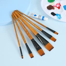 Wood Grain Professional Nylon Paint Brush Oil Watercolor Paint Brushes For Gouache Acrylic Oil Paintbrush Art Painting Supplies