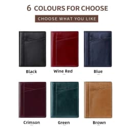 YUECIMIE Men Minimalist Slim Card Holder Genuine Leather Card Wallet Slim Line Thin Mini Small Rfid Passport Id Card Holder Male