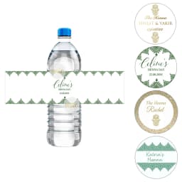 Custom Henna Water Bottle Labels Stickers Self Adhesive Candy Wrap Bridal Shower Decor Personalized Text