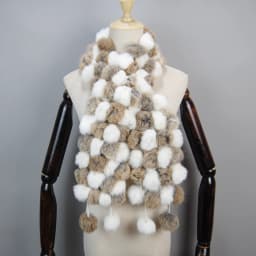 2025 Women Winter Warm Real Rabbit Fur Scarf Hot Sale Natural Rabbit Fur Muffler Lady 100% Genuine Fur Scarves Wholesale Retail