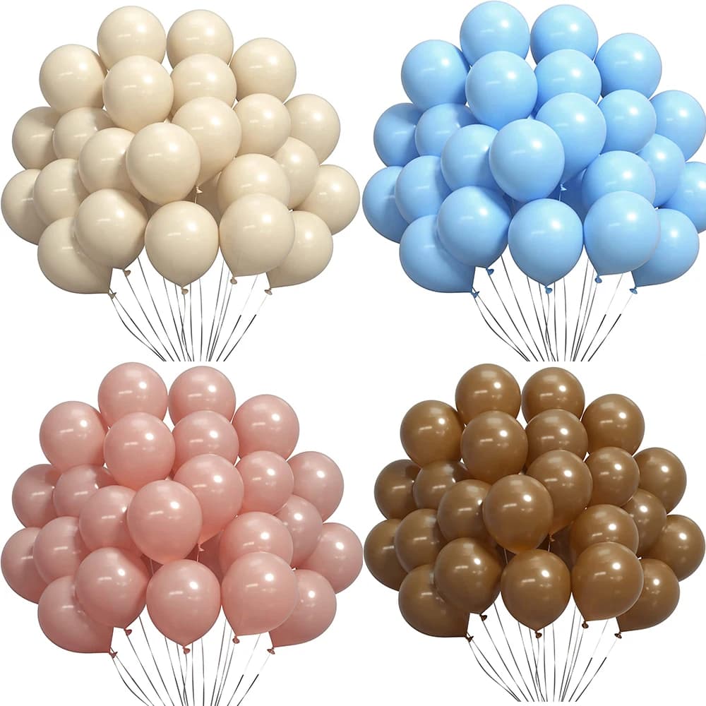 10/20/30pcs Retro White Sand Balloons Blue Pink Coffee Khaki Latex Ballon Birthday Wedding Party Decor Baby Shower Helium Globos
