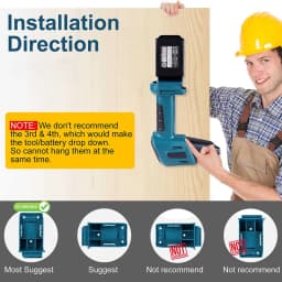 1/2/5 Pack Power Tool Battery Mount Holder 2-in-1 Stand For Makita/DEWLT/Milwaukee M&18 18V Battery Tool Storage Rack Bracket