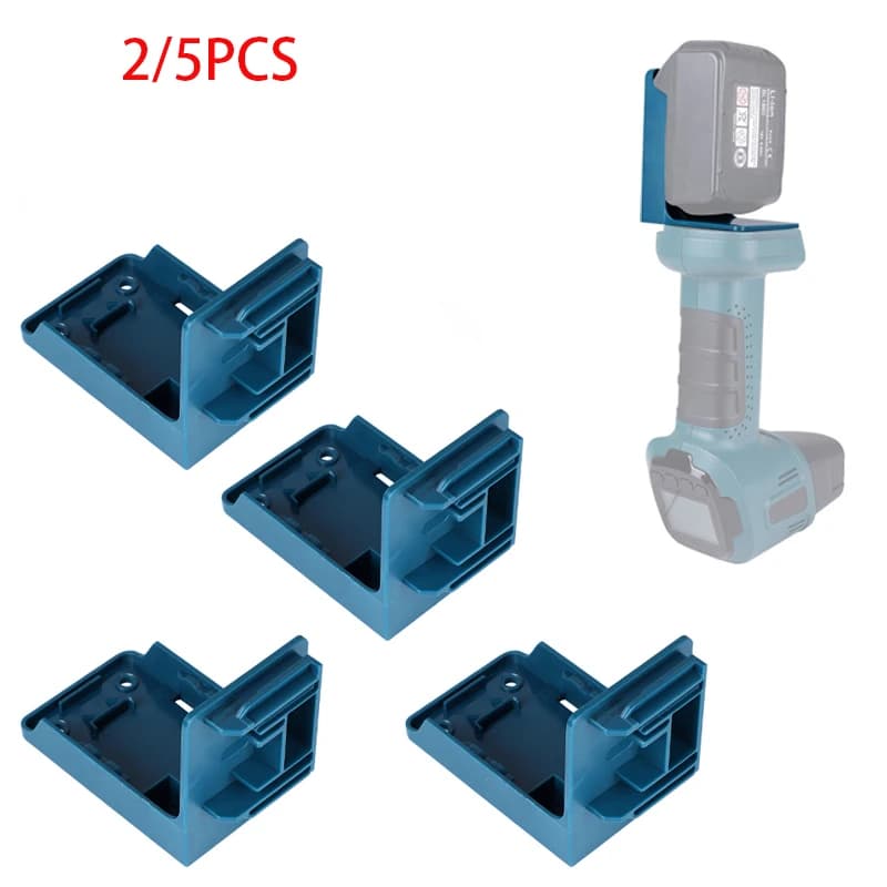 1/2/5 Pack Power Tool Battery Mount Holder 2-in-1 Stand For Makita/DEWLT/Milwaukee M&18 18V Battery Tool Storage Rack Bracket