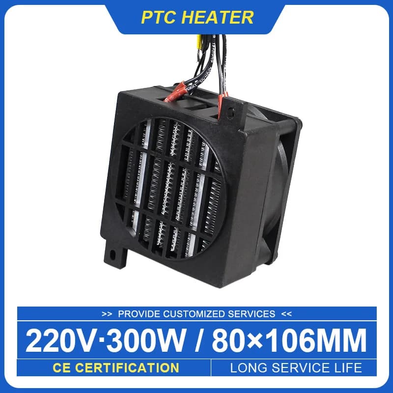 220V 300W AC Constant Temperature Electric Heater PTC Fan Heater Small Space Heating 106*80mm