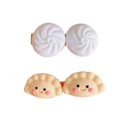 ins cute Korean dumplings simulation food play buns Japanese children's fun hairpin cream hand-made girl hairpin headdress