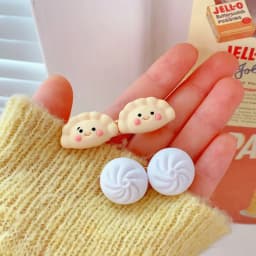 ins cute Korean dumplings simulation food play buns Japanese children's fun hairpin cream hand-made girl hairpin headdress