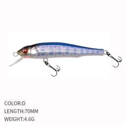 1pcs Sinking Minnow Wobblers Fishing Lures 70mm 5g Trout Artificial Plastic Hard Bait Jerkbait Crankbait Bass Fishing Tackle