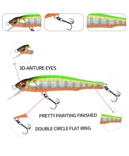 1pcs Sinking Minnow Wobblers Fishing Lures 70mm 5g Trout Artificial Plastic Hard Bait Jerkbait Crankbait Bass Fishing Tackle