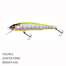 1pcs Sinking Minnow Wobblers Fishing Lures 70mm 5g Trout Artificial Plastic Hard Bait Jerkbait Crankbait Bass Fishing Tackle
