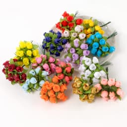 12Pcs Mini Artificial Rose Flowers Bouquet Silk Fake Flowers For Home Decor DIY Wedding Decoration Craft Wreath Gift Accessories