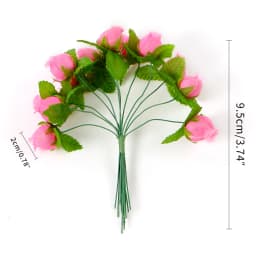12Pcs Mini Artificial Rose Flowers Bouquet Silk Fake Flowers For Home Decor DIY Wedding Decoration Craft Wreath Gift Accessories