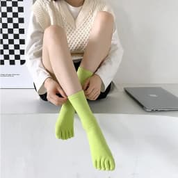 Color five-finger cotton sweat-absorbing breathable sports socks Japanese candy color split-toe women's socks