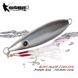 Hunthouse Trolling Jigging Fishing Lure Hard Bait 90mm/60g 105mm/100g Sinking Zinc Alloy Slow Jig Saltwater For Tuna Bass Tackle