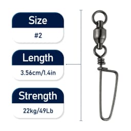10/20pcs Fishing Swivels Snap Lock Rolling Ball Bearing Stainless Steel Saltwater Heavy Duty Hook Lure Rotating Connector