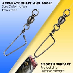 10/20pcs Fishing Swivels Snap Lock Rolling Ball Bearing Stainless Steel Saltwater Heavy Duty Hook Lure Rotating Connector
