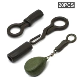 20Pcs Catfish Accessories Tackle Back Lead Clips With Silicone Sleeves Locking Tube Fishing Convert Rig Connector Angling Supply