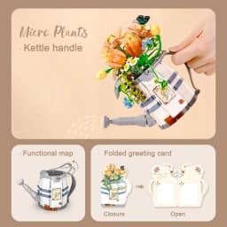 Mini Watering Can Potted Building Blocks Flower DIY Plant Bonsai Bouquet 3D Model Home Decoration Children's Assembled Toy Gift