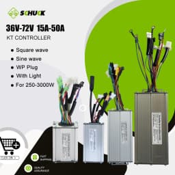 KT Controller 15A 17A 22A 25A 30A 35A 50A Ebike Square Sine Wave Control System Use for 36V 48V 72V Motor with SM WP Light Plug
