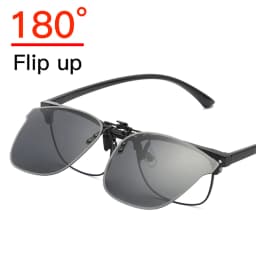 VIVIBEE Gradient Red Purple Flip Up Clip on Sunglasses for Women Polarized Mirror Pink Square Glasses Female UV400 Shades