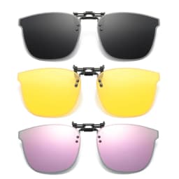 VIVIBEE Gradient Red Purple Flip Up Clip on Sunglasses for Women Polarized Mirror Pink Square Glasses Female UV400 Shades