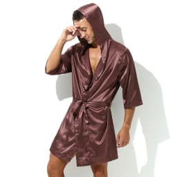 Sexy Sleepwear Men Robes Bathrobes Soft Silky Short Sleeve Nightgown Mens Homewear Dressing Gown Male Pajamas (No shorts)