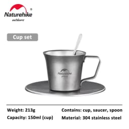 Naturehike Outdoor Tableware Stainless Steel Plate Bowl Camping Cookware Frying Pan Hiking Stainless Steel Cups Food Containers