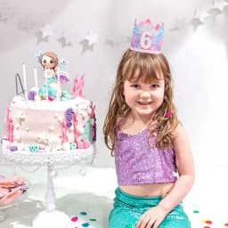 1pcs Mermaid Birthday Rainbow Crown Cap 1st 2nd 3rd Years Kids Baby Shower Hat With Rope Birthday Headband Mermaid Party Decor