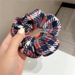 2023 New Year Winter Tweed Hair Chouchous 5pcs Scrunchy Pack Women Retro Style French Scrunches Ponytail Holder Headwear