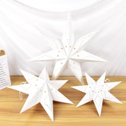 35-60cm Party Hollow Out Star Light Home Window Bedroom Fairy Night Light Paper Lantern Star for Eid Mubarak Wedding Decorations