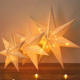 35-60cm Party Hollow Out Star Light Home Window Bedroom Fairy Night Light Paper Lantern Star for Eid Mubarak Wedding Decorations