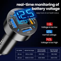 PD Quick Car Charger QC3.0 2.4A 4 Ports USB Fast Charging Car Adapter Cigarette Lighter Socket Splitter For iPhone Xiaomi