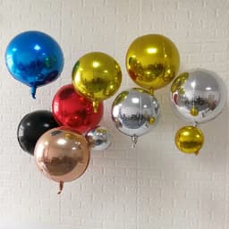 5/3/2Pcs 4D Round Foil Balloons 10/18/22inch Metallic Rose Gold Silver 4D Foil Balloons Helium Air Globos Birthday Wedding Decor