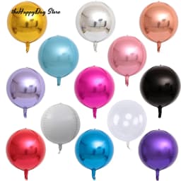 5/3/2Pcs 4D Round Foil Balloons 10/18/22inch Metallic Rose Gold Silver 4D Foil Balloons Helium Air Globos Birthday Wedding Decor