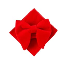Fashion Velvet Big Bowties Set Women Men Solid Bow Tie Wedding Tuxedo Groom Oversize Bow Knot Pocket Square Cravats Cuff-links