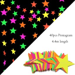 Neon Happy Birthday Banner Blacklight Party Supplies Glow in the Dark Birthday Banner Black Light Reactive UV Party Accessories