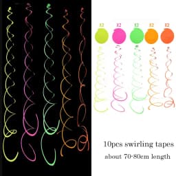 Neon Happy Birthday Banner Blacklight Party Supplies Glow in the Dark Birthday Banner Black Light Reactive UV Party Accessories