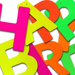 Neon Happy Birthday Banner Blacklight Party Supplies Glow in the Dark Birthday Banner Black Light Reactive UV Party Accessories