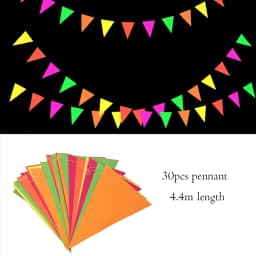 Neon Happy Birthday Banner Blacklight Party Supplies Glow in the Dark Birthday Banner Black Light Reactive UV Party Accessories