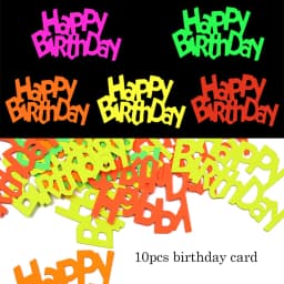 Neon Happy Birthday Banner Blacklight Party Supplies Glow in the Dark Birthday Banner Black Light Reactive UV Party Accessories