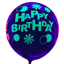 Neon Happy Birthday Banner Blacklight Party Supplies Glow in the Dark Birthday Banner Black Light Reactive UV Party Accessories
