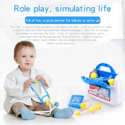 Children's 16 Piece Set with Sound and Light Medicine Box, Doctor and Nurse's Simulated Medical Tools, Family Toy