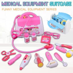 Children's 16 Piece Set with Sound and Light Medicine Box, Doctor and Nurse's Simulated Medical Tools, Family Toy